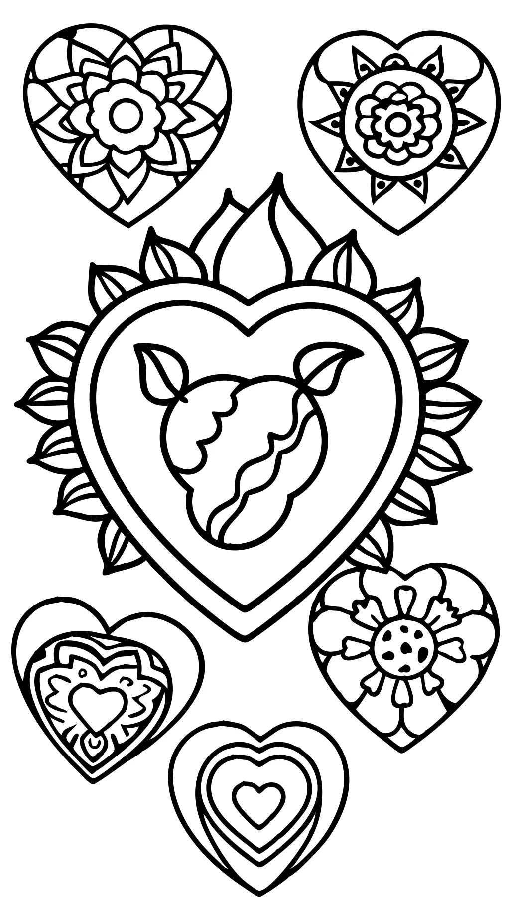 coloriages coeurs de la Saint-Valentin